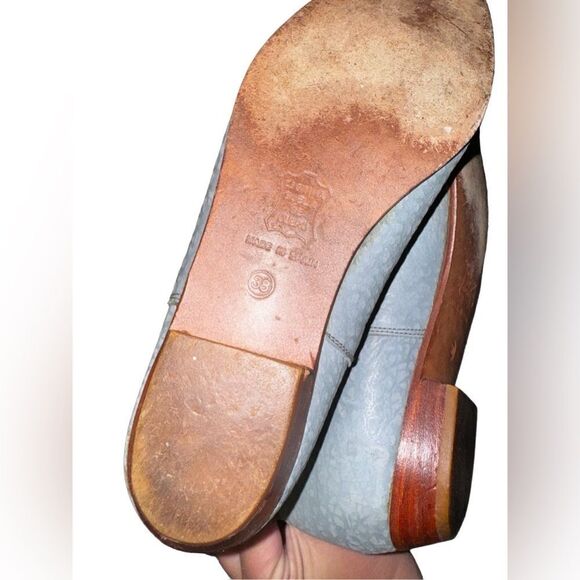 Vintage Baby Blue Fringe Cowgirl Boots Genuine Leather - Size 38 (Fit like a 7) - Picture 7 of 10